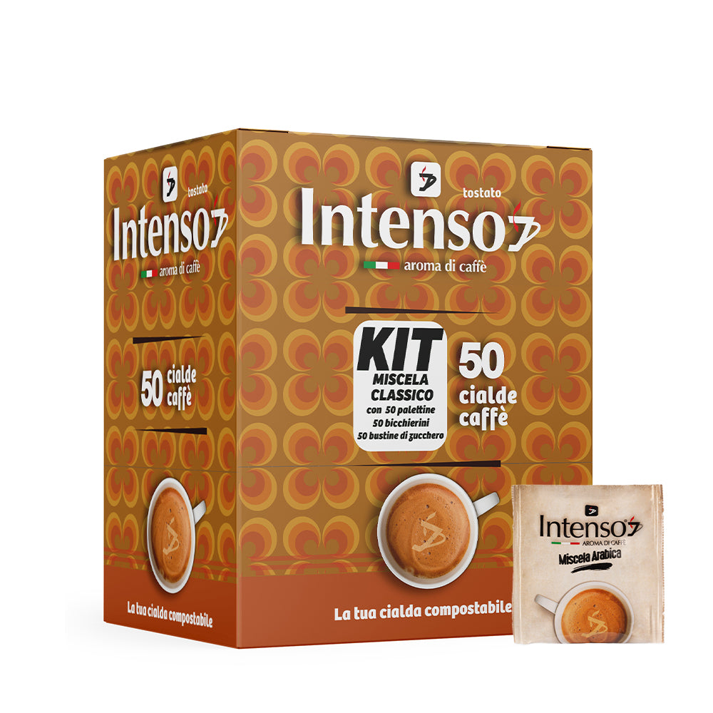 **50 cialde Caffè Intenso Miscela Classica con Kit Accessori ESE 44mm | Espresso Equilibrato e Kit Completo**