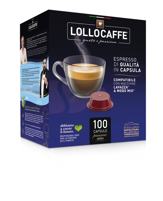 LOLLO CAFFè 100 capsule compatibili Modo mio miscela nera